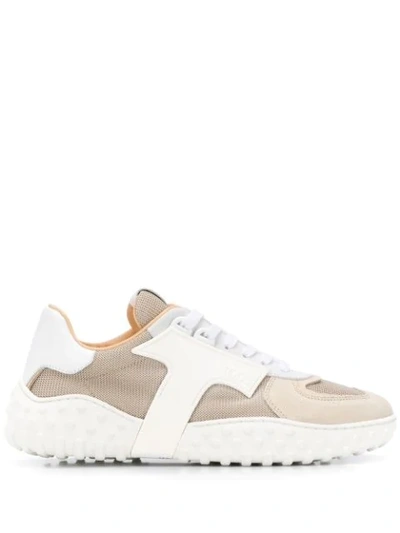 Tod's Paneled Low-top Sneakers In Neutrals