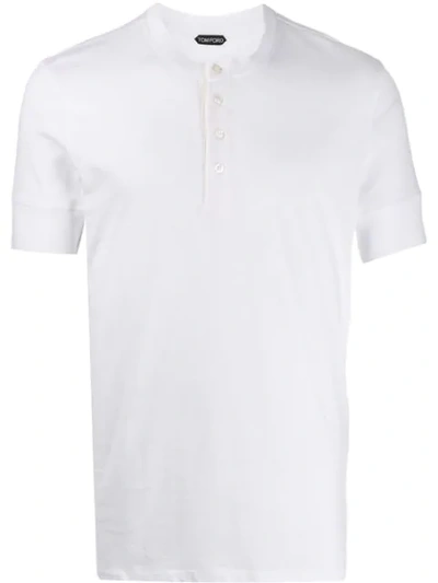 Tom Ford Short Sleeves Buttoned T-shirt In White