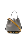 Mcm Drawstring Shoulder Bag In Grey