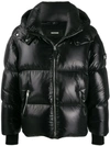 Mackage Logo Patch Feather Down Jacket In Black