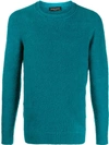 Roberto Collina Bouclé Knit Jumper In Blue