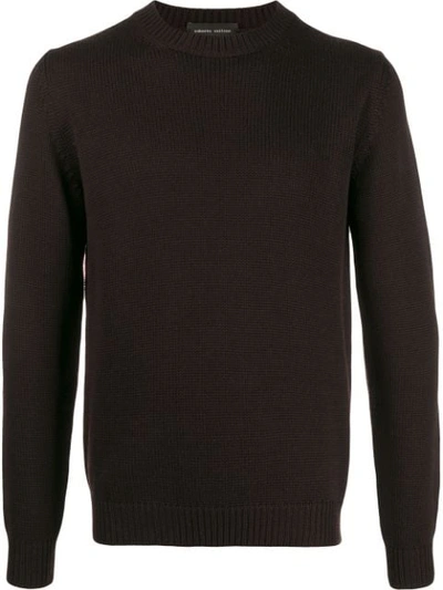 Roberto Collina Fine Waffle Knit Jumper In Brown