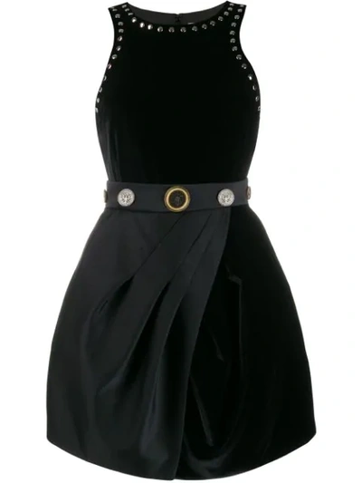 Fausto Puglisi Stud-embellished Belted Dress In Black