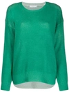 Majestic Relaxed-fit Knit Jumper In Green