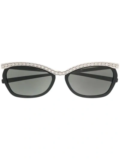 Gucci Crystal Embellished Sunglasses In Silver