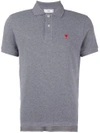 Ami Alexandre Mattiussi 'ami De Coeur' Polo Shirt In Grey