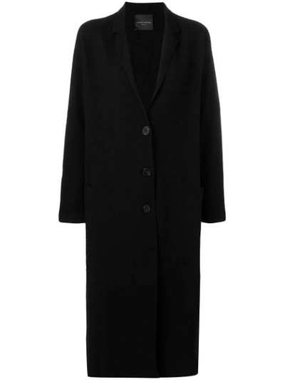 Roberto Collina Long Single-breasted Coat In Black