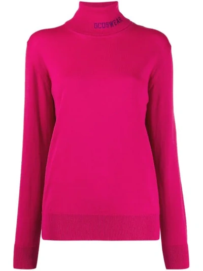 Gcds Women's Jumper Sweater Turtle Neck In Pink