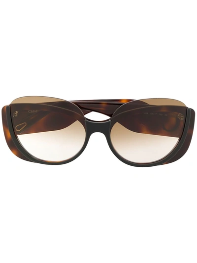 Chloé Cayla Butterfly-frame Sunglasses In Brown