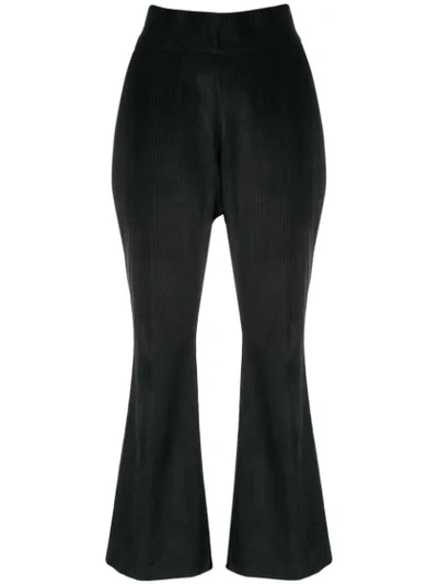 Aalto Corduroy Flared Trousers In Black