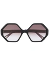 Chloé Willow Geometric-frame Sunglasses In Black
