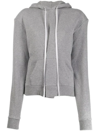 Ben Taverniti Unravel Project Drawstring Long-sleeved Hoodie In Grey