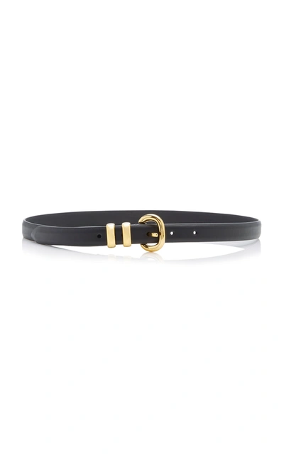 Anderson's Skinny Satin-finish Leather Belt In Black