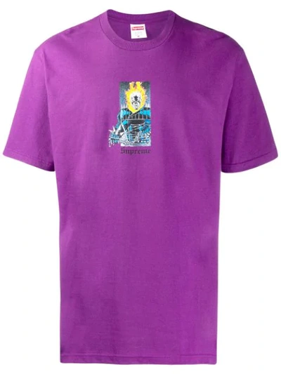 Supreme Ghost Rider Tee In Purple