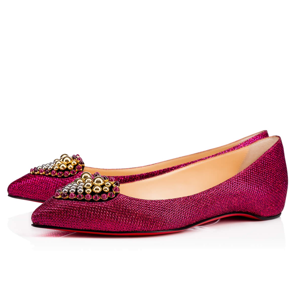 louboutin glitter flats
