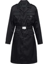 Prada Black Nylon Gabardine Coat