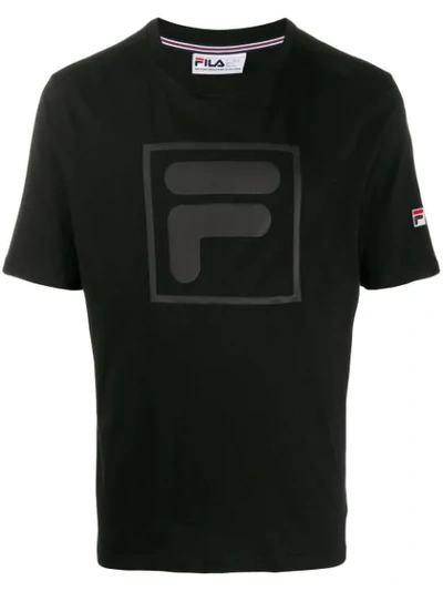 Fila Logo Print T-shirt In Black