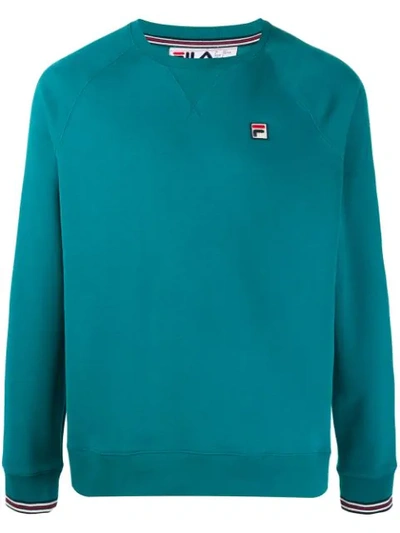 Fila Embroidered Logo Sweatshirt In Blue