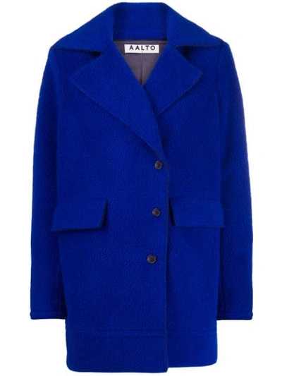 Aalto Off-center Button Coat In Blue