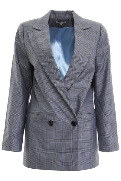 Ganni Merkel Blazer In Blue,grey