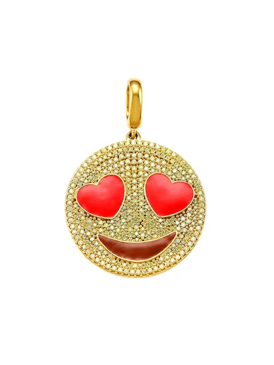 Judith Leiber 14k Goldplated Sterling Silver & Cubic Zirconia Heart Eyes Emoji Charm