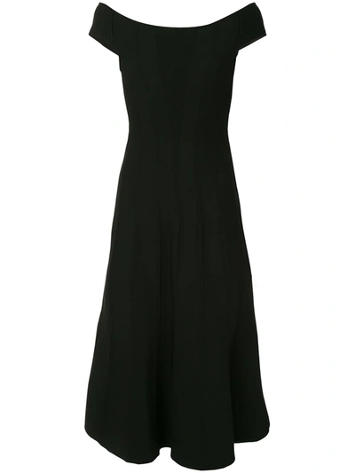 Carolina Herrera Icon Bateau Neck Short-sleeve Dress In Black