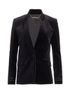 Frame Stand-collar Soutache Velvet Jacket In Noir