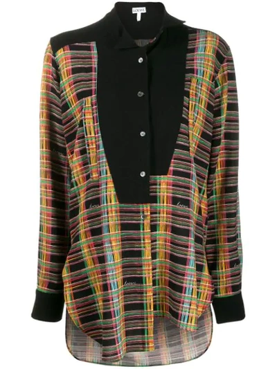 Loewe Off-centre Buttoned Blouse In Black