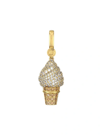 Judith Leiber 14k Goldplated Sterling Silver & Cubic Zirconia Ice Cream Cone Charm