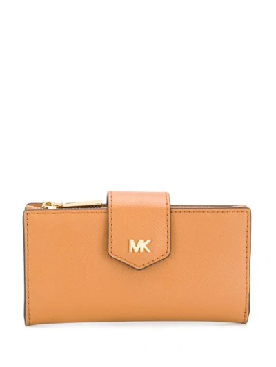 Michael Michael Kors Textured Snap Wallet In Brown