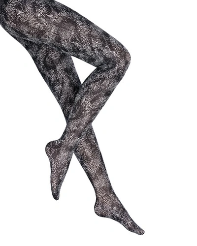 Wolford Speckles Pattern Tights In Blackmini Reptile