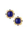 Elizabeth Locke Women's 19k Yellow Gold, Lapis & Blue Sapphire Stud Earrings