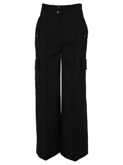 Stella Mccartney Brushed Twill Tailored Pants In Black