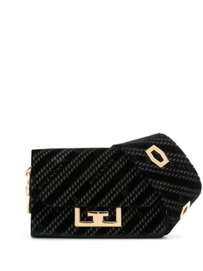 Givenchy Nano Eden Lasered Velvet Bag In Black