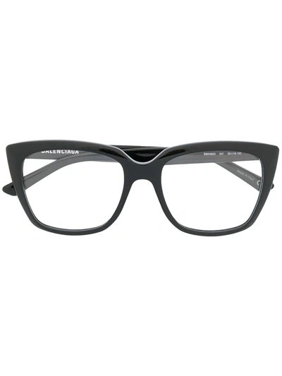 Balenciaga Tip Oversized Cat-eye Acetate Optical Glasses In Black