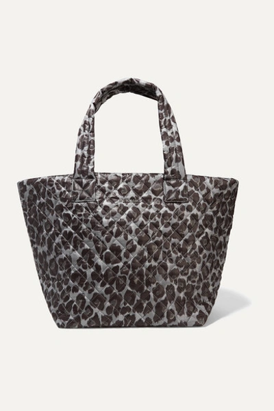 Mz Wallace Metro Medium Leopard-print Quilted Ripstop Tote In Magnet Leopard