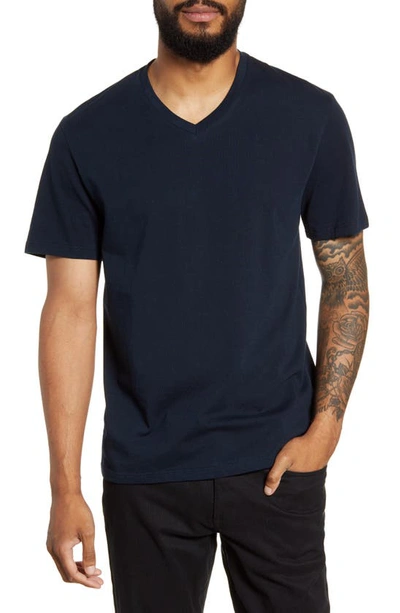 Vince Regular Fit Garment Dyed V-neck T-shirt In Washed Coastal