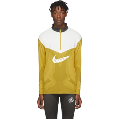 Nike X Gyakusou Dri-fit Half Zip Performance Pullover In Yellow