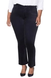 Nydj Marilyn Straight Leg Cotton Blend Velvet Pants In Black