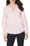 Foxcroft Non-iron Notched Collar Button-up Shirt In Chambray Pink