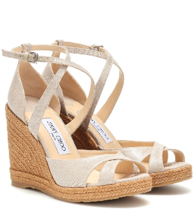 Jimmy Choo Women's Alanah 105 Cork Wedge Heel Sandals In Beige