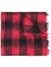 Mp Massimo Piombo Mohair And Wool Blend Checked Scarf In Red