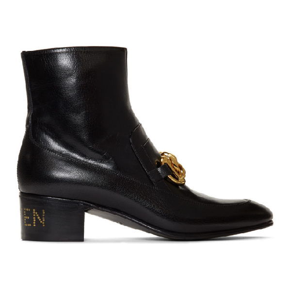 Gucci Ankle Boots D3v00 Calfskin Horsebit-detail Black | ModeSens