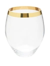 Aerin Gabriel Large Gold-rimmed Vase In Clear Gold