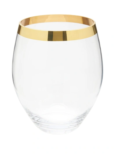 Aerin Gabriel Large Gold-rimmed Vase In Clear Gold