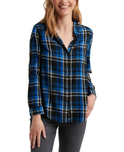 Lucky Brand Classic One-pocket Plaid Shirt In Lt/pasblue