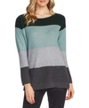 Vince Camuto Colorblocked Waffled Sweater In Dark Willow