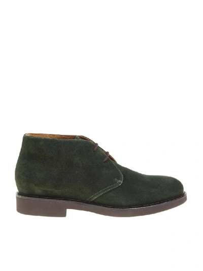 Doucal's Suede Ankle Boot In Green