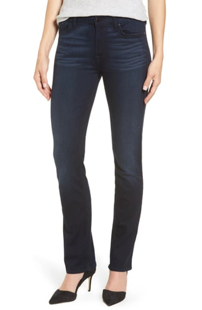 7 For All Mankind Riche Touch Slim Straight Jeans, Dark Blue In Riche Touch Blue/ Black