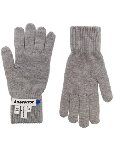Ader Error Logo Detail Gloves In Grey